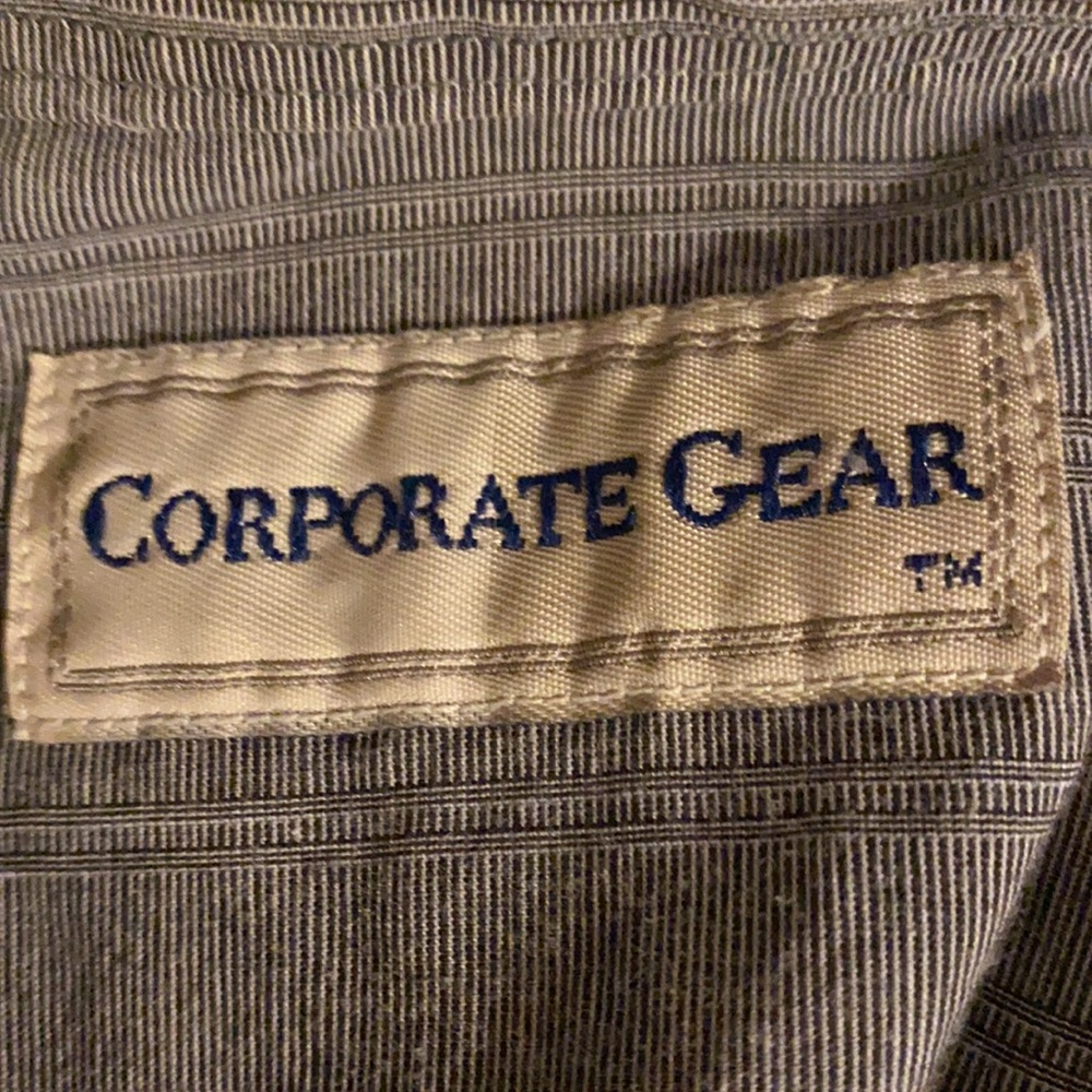 Corporate Gear Men’s Long Sleeve Dress Shirt Large 34/35 Gray 100% Cotton - Picture 6 of 7